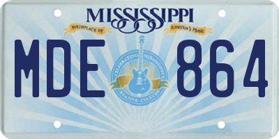 MS license plate MDE864