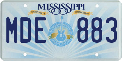 MS license plate MDE883
