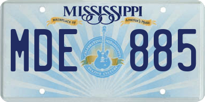 MS license plate MDE885