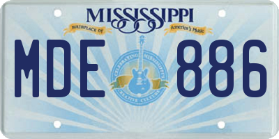 MS license plate MDE886
