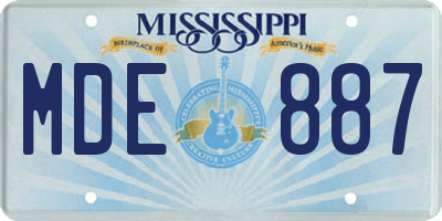 MS license plate MDE887