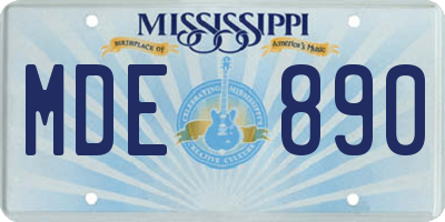 MS license plate MDE890