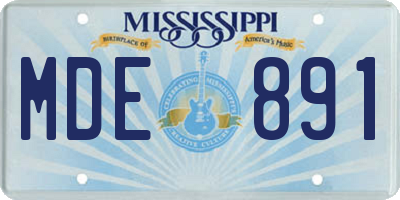 MS license plate MDE891