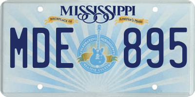 MS license plate MDE895