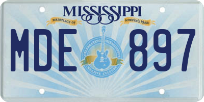 MS license plate MDE897