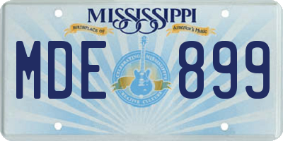 MS license plate MDE899