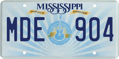 MS license plate MDE904