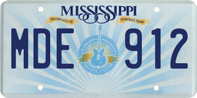 MS license plate MDE912