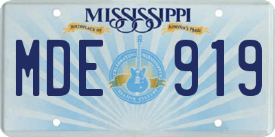 MS license plate MDE919