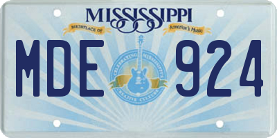 MS license plate MDE924