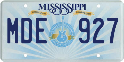 MS license plate MDE927