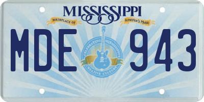 MS license plate MDE943
