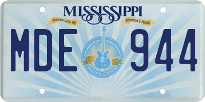 MS license plate MDE944