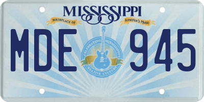 MS license plate MDE945