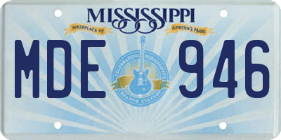 MS license plate MDE946