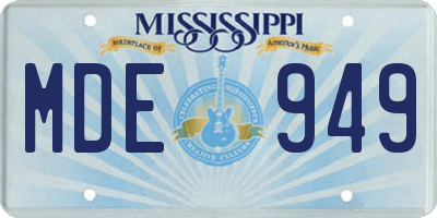 MS license plate MDE949