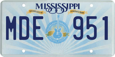 MS license plate MDE951