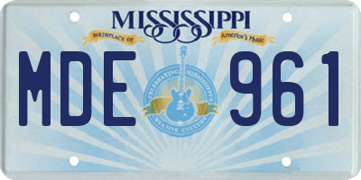MS license plate MDE961