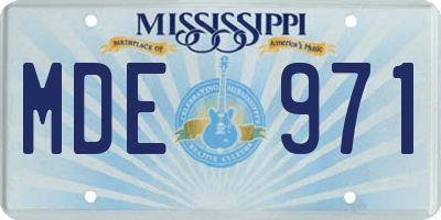 MS license plate MDE971