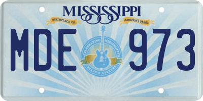 MS license plate MDE973