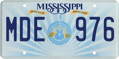 MS license plate MDE976
