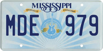 MS license plate MDE979