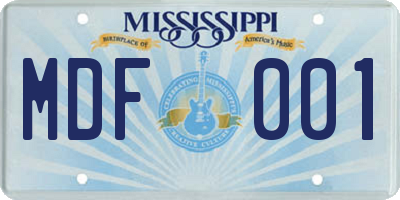 MS license plate MDF001