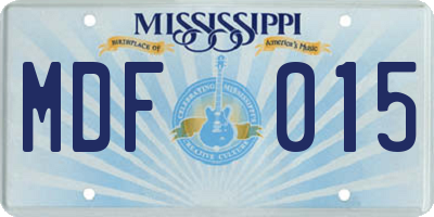 MS license plate MDF015