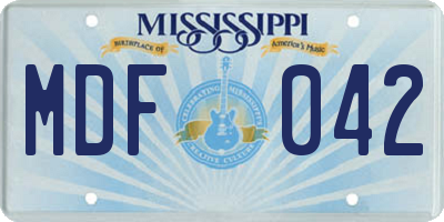 MS license plate MDF042