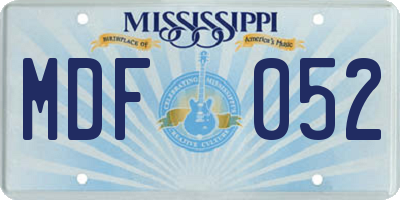 MS license plate MDF052