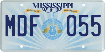 MS license plate MDF055