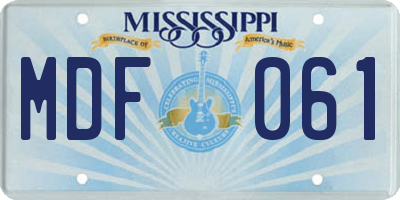 MS license plate MDF061