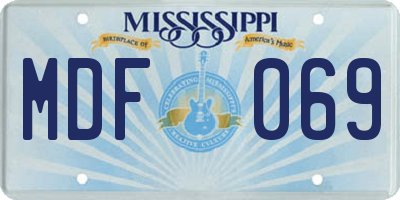 MS license plate MDF069