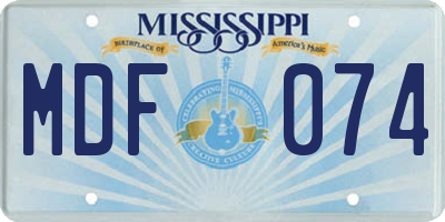 MS license plate MDF074