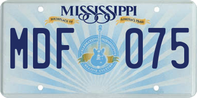 MS license plate MDF075