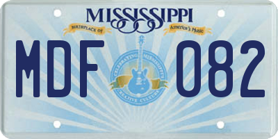 MS license plate MDF082