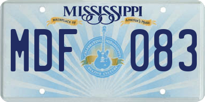 MS license plate MDF083