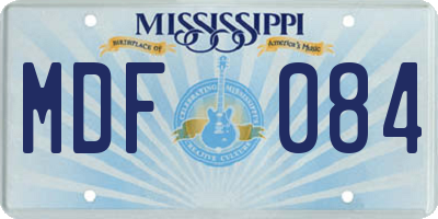 MS license plate MDF084