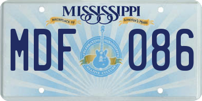 MS license plate MDF086