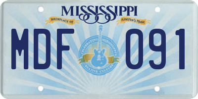MS license plate MDF091