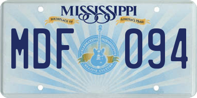 MS license plate MDF094