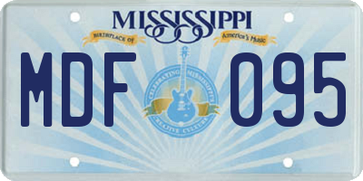 MS license plate MDF095