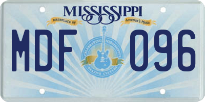 MS license plate MDF096