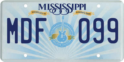 MS license plate MDF099
