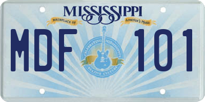 MS license plate MDF101