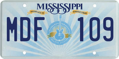 MS license plate MDF109
