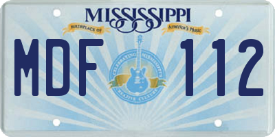 MS license plate MDF112