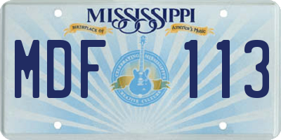 MS license plate MDF113