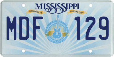 MS license plate MDF129