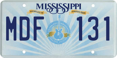 MS license plate MDF131